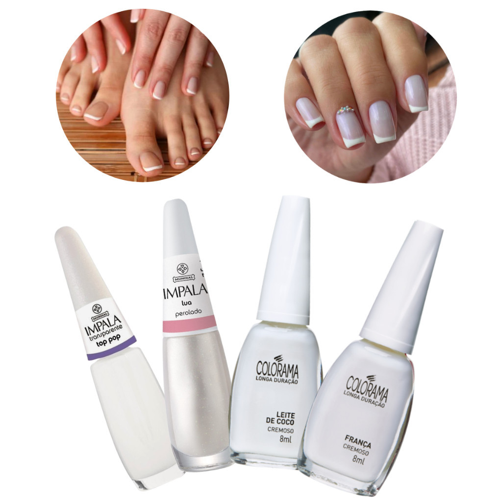 Kit 4 Esmaltes Francesinha Impala E Colorama Atacado Manicure Pedicure