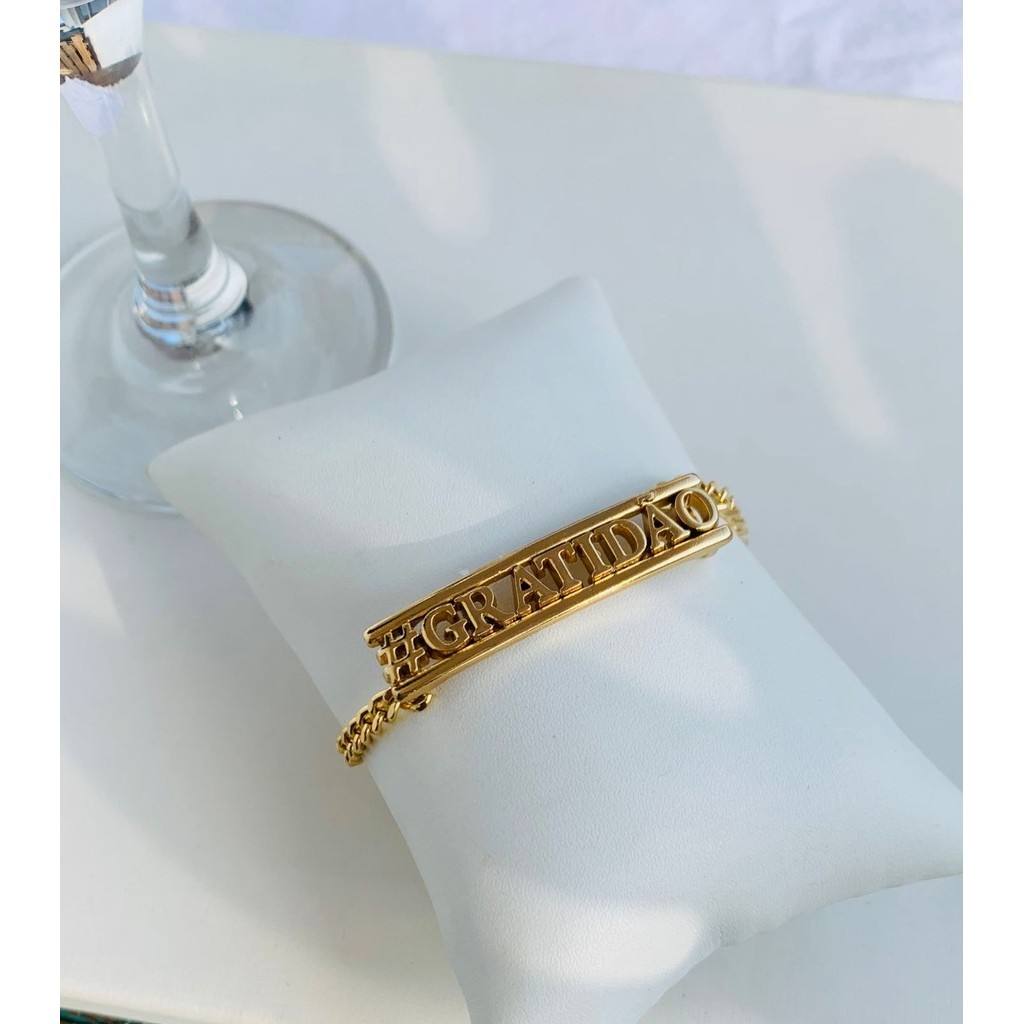 Pulseiras braceletes Semi Joia Verniz Italiano Bridão Gratidão #gratidao