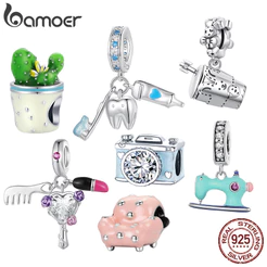 Bamoer 925 Sterling Sliver Charme De Fita De Para Casa Série De Acessórios Pulseiras