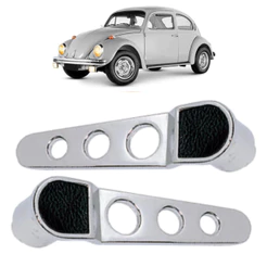 Par De Maçanetas Internas Puxador Esportivo Cromado Volkswagen Fusca 1959 A 1986 ENVIO RÁPIDO