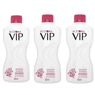 Kit 03 unidades - Removedor Esmalte Vip 500ml em Oferta na Shopee