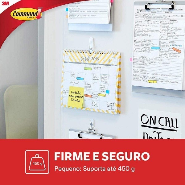 Gancho Adesivo Command Branco Pequeno ATE 450G 3M 2 Unidades