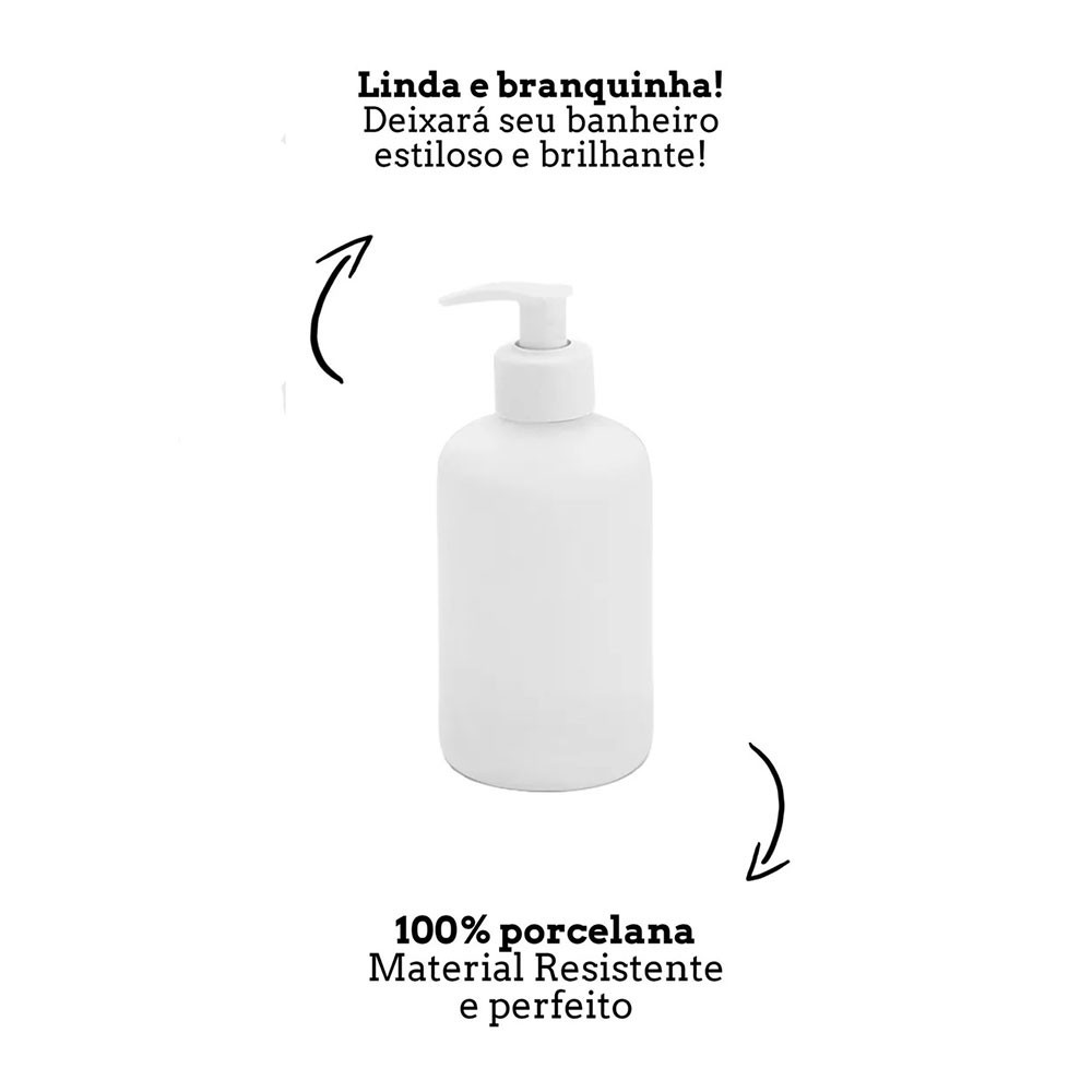 Porta Sabonete Liquido Branco 300 ml