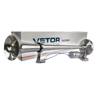 Buzina Ar 1 Corneta Metal Cromada 45cm 12/24V Caminhão Navio em Oferta na Shopee