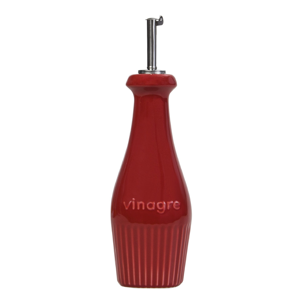 Vinagreiro 340ml Porcelana Assar e Servir Vermelho Germer