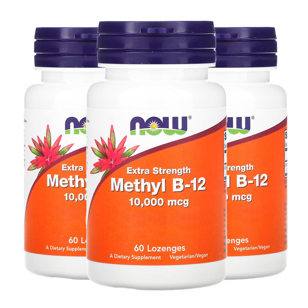 Kit 3x Metil B-12 Now Foods 10000mcg Força Extra 60past Importado/Made in Usa