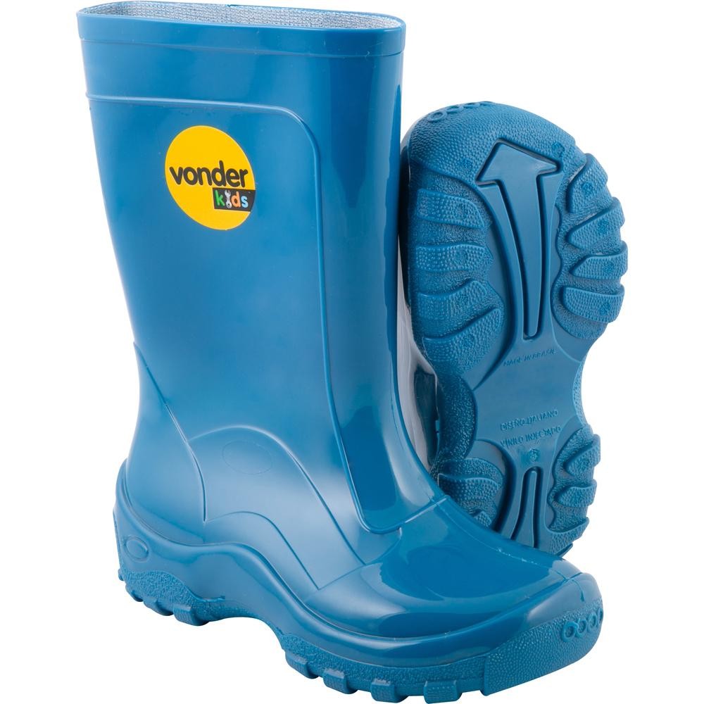 Bota Infantil Azul PVC com Forro Tam. 24/25 Vonder em Oferta na Shopee