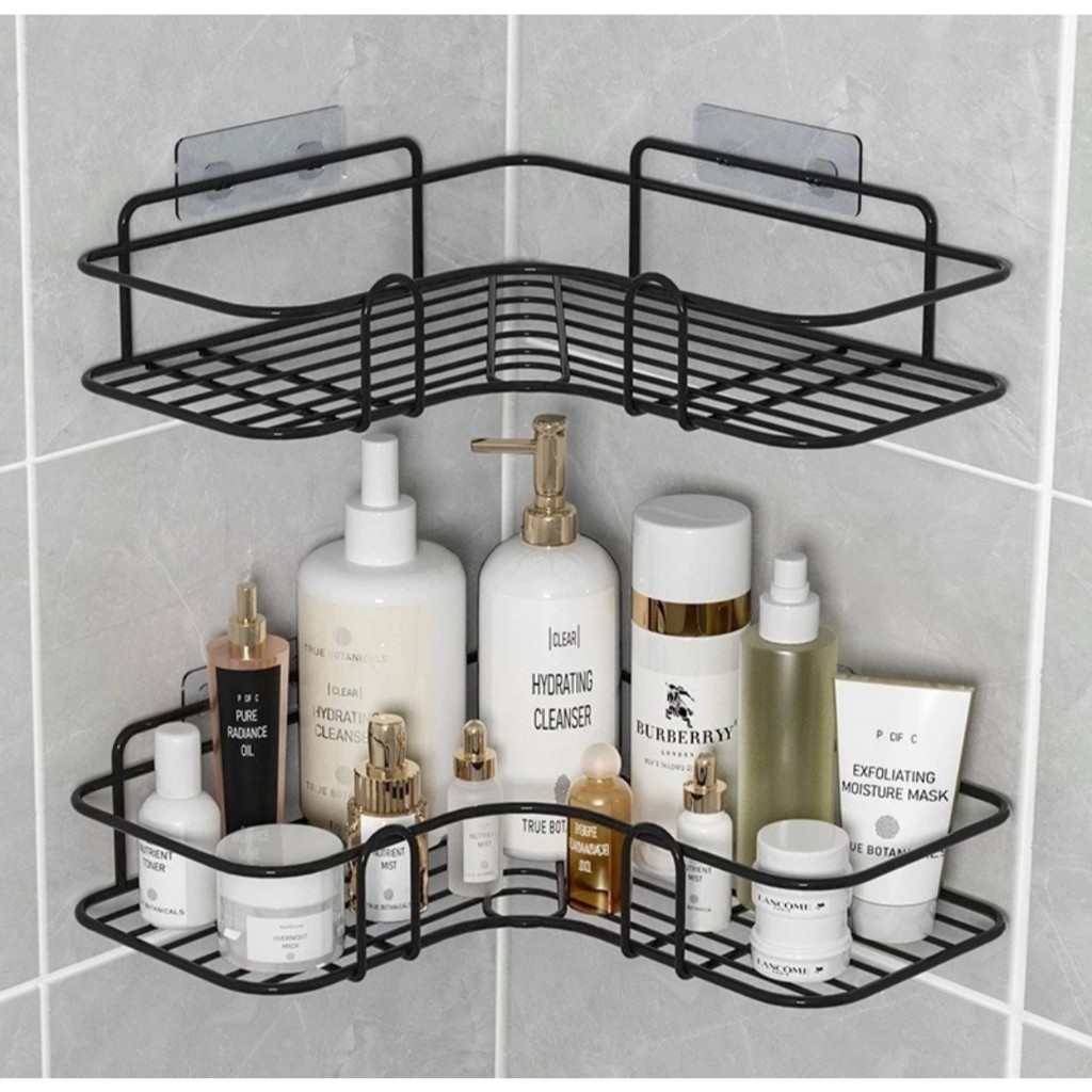 Kit 2 Prateleiras Suporte Com Alto Adesivos Para Parede Banheiro Cozinha lavanderia Shampo...