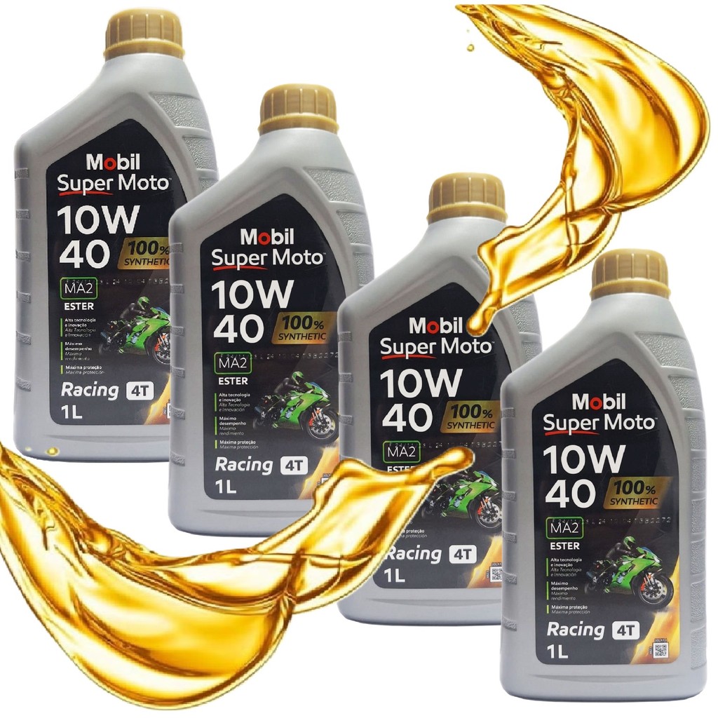 Óleo Mobil 10w40 100% Sintético Racing 4 Tempos 4 Litros em Oferta na Shopee