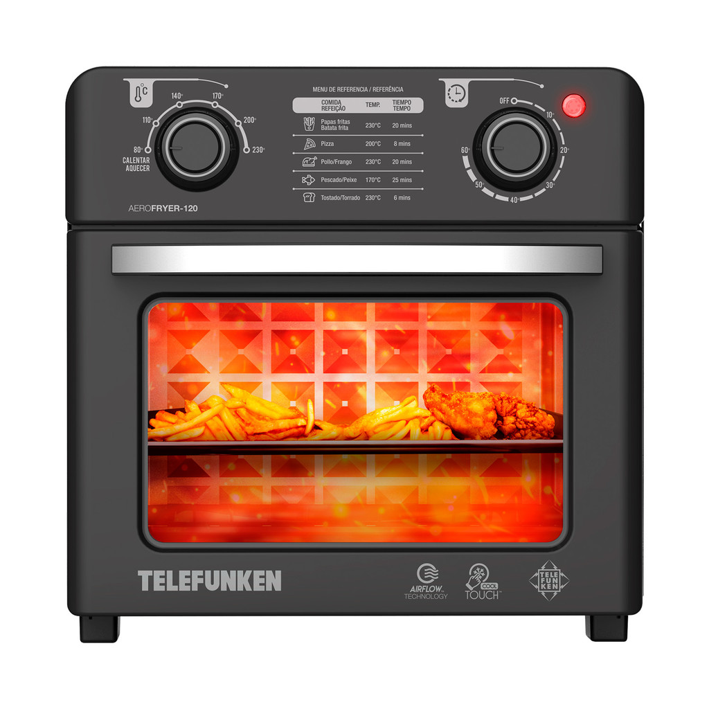 Forno com Air Fryer Telefunken 12 Litros Aero Fryer 120 em Oferta na Shopee