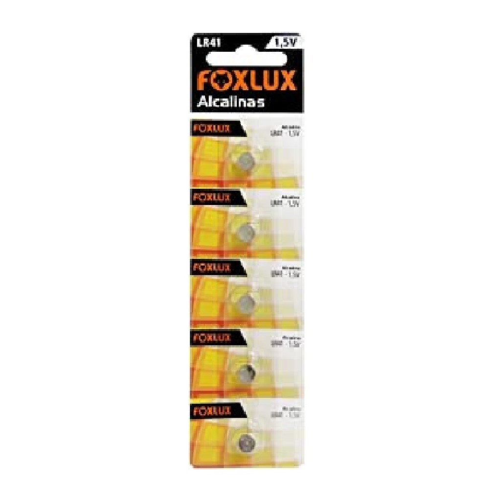 Bateria Alcalina Foxlux 1,5V LR41 5Un | Energia confiável, longa duração, desempenho estável em Oferta na Shopee