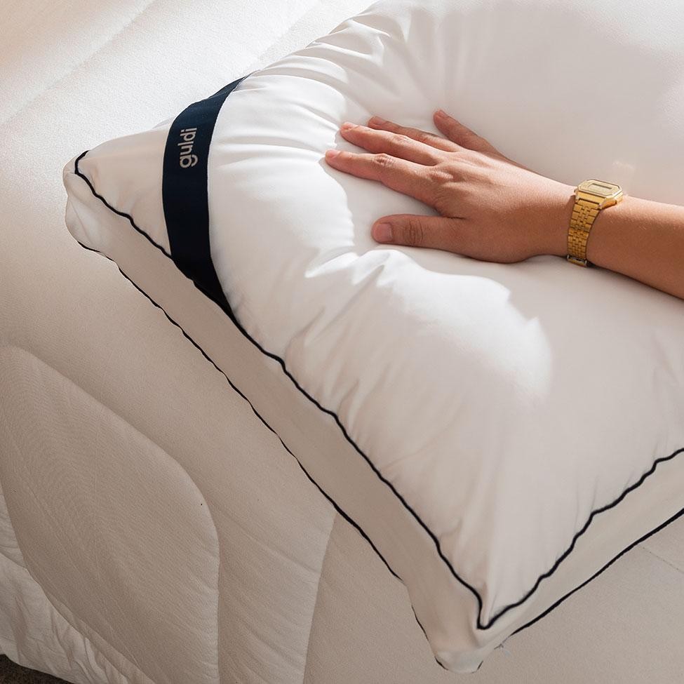 Travesseiro Guldi Dream Branco e Azul em Oferta na Shopee