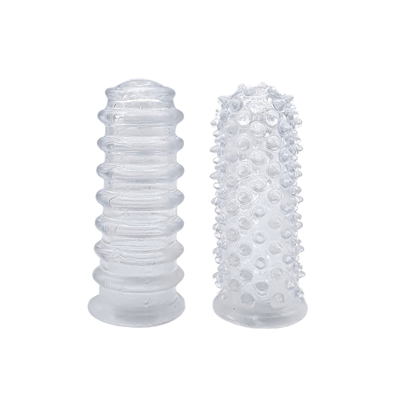 Kit com 2 Capas de Dedo Estimuladoras e Texturizadas - Hot Flowers G Point | 6,6 x 2,7 cm