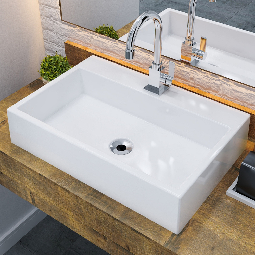 Cuba de Apoio Retangular Para Banheiro Lavabo Florenza C01 RT55W Branco - Lyam em Oferta na Shopee