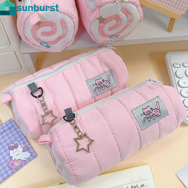 Estojo De Rolo De Toalha Rosa-Bolsa De Caneta De Grande Capacidade-Lápis De Superfície De Prato De Peixe-Organizador De em Oferta na Shopee