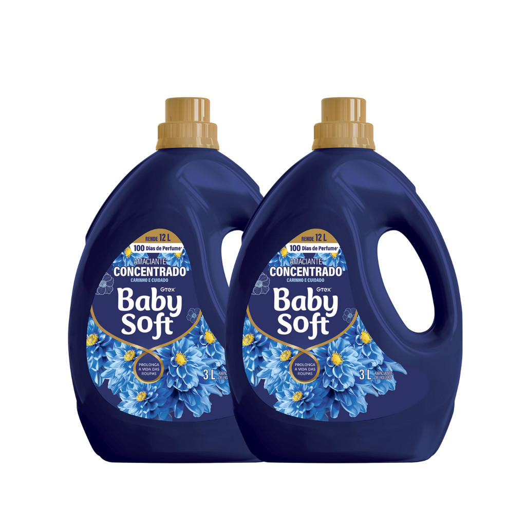 Kit 2 Amaciantes Concentrados Baby Soft Carinho e Cuidado - 3l