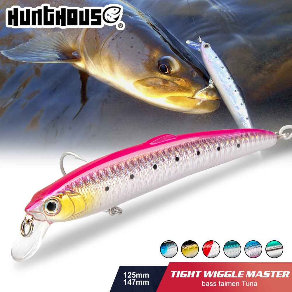 Hunthouse Flutuante Smith Saruna Minnow Isca De Pesca Marítima Jerkbait Dura 95mm/8g 12.5cm/17.5g 14.7cm/27g Para Pique Seabass