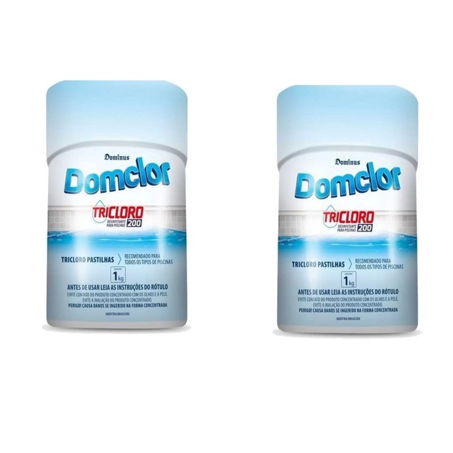 PASTILHA DE CLORO PARA PISCINA REFIL DOMCLOR CONCENTRADA 2 KITS COM 10 PASTILHAS