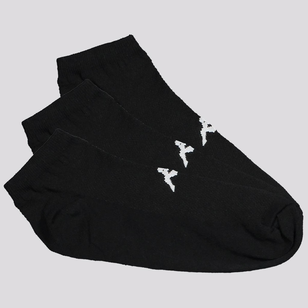 Kit Meia Kappa 3 Pares Sapatilha Preta em Oferta na Shopee