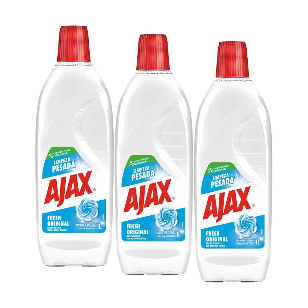 Kit com 3 Limpador Diluível Ajax Fresh 1L Cada em Oferta na Shopee