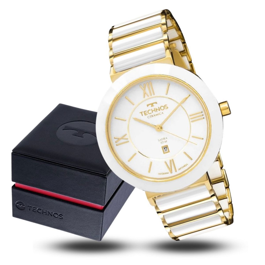 Relógio Technos Feminino Ceramic Saphire Branco Original - 2015BV/4B