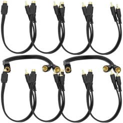 Kit 10 Cabo Rca Y Flexível 2 Macho 1 Fêmea Som Automotivo