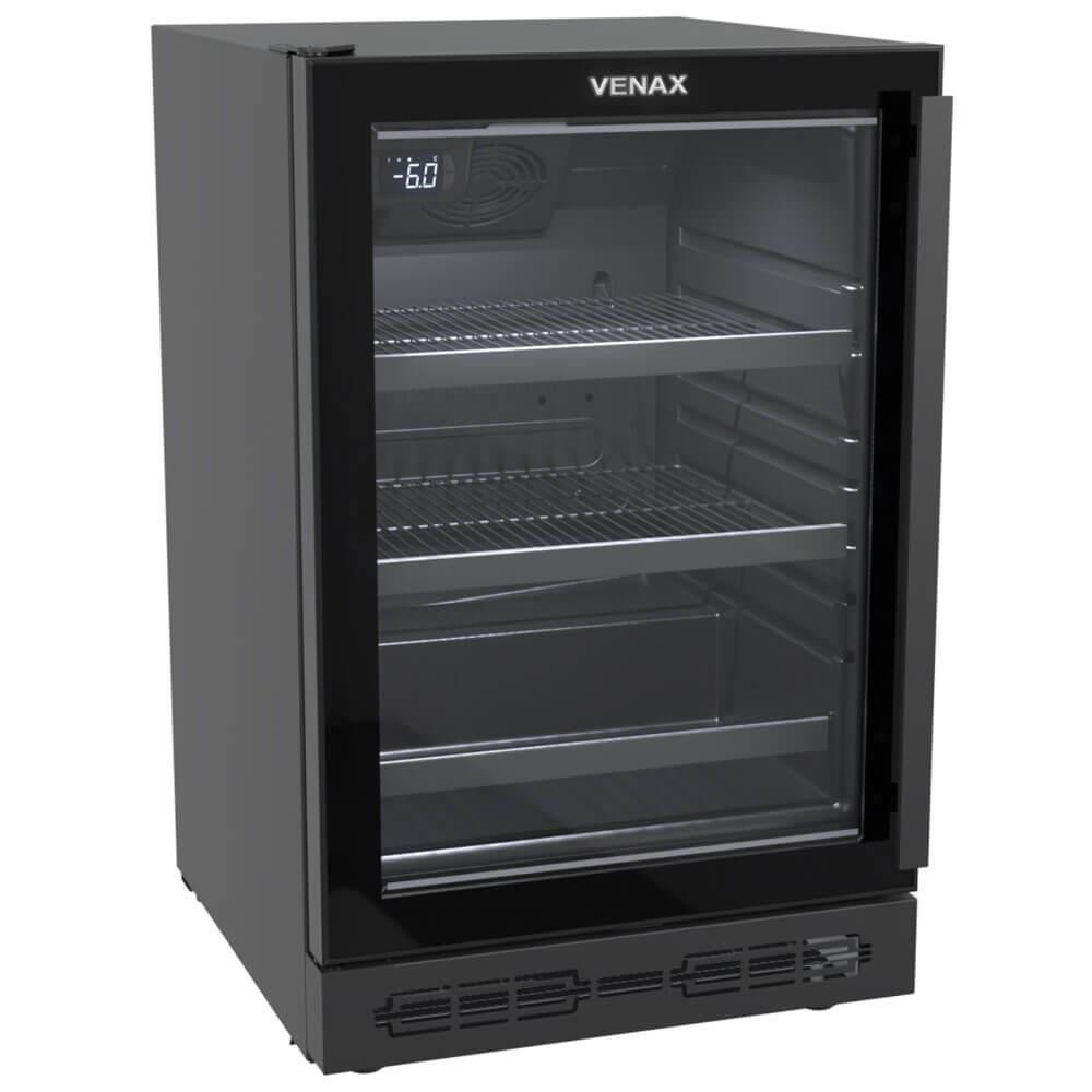 Cervejeira de Embutir Venax Top Light In 100L Preto Fosco Led Branco Porta Invertida de Vidro 127V