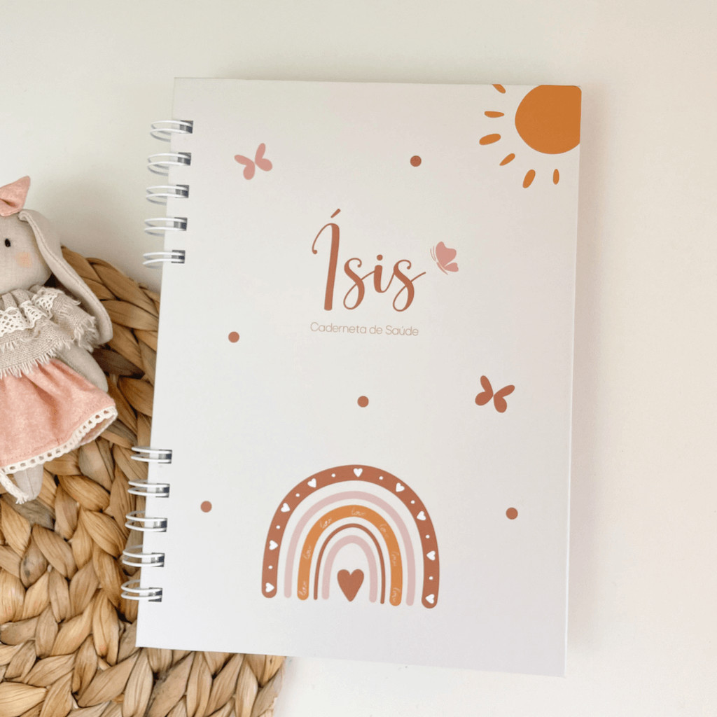Caderneta de Vacinação Personalizada | Arco Íris Marrom em Oferta na Shopee