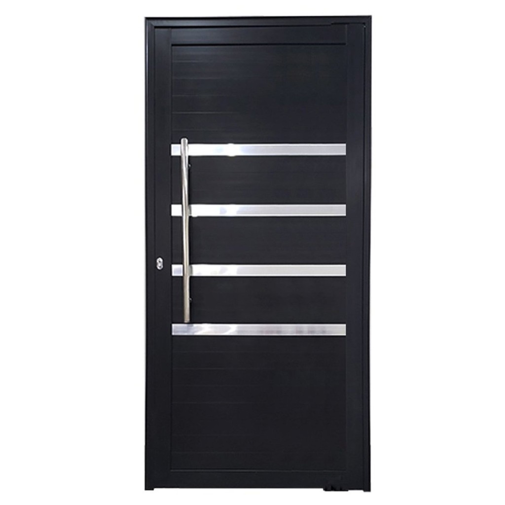 Porta Pivotante de Alumínio 210 x 100cm com Friso 30 Esquadrias Bergamo Abertura Direita em Oferta na Shopee