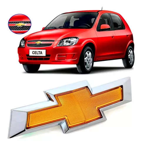 Emblema Grade Radiador Celta Dourado 2012 2013 2014 2015