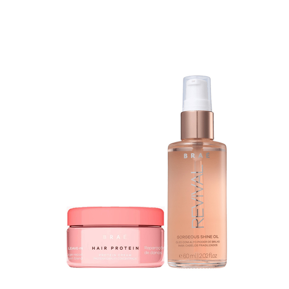 Kit Braé Hair Protein e Revival Shine Oil (2 produtos) em Oferta na Shopee