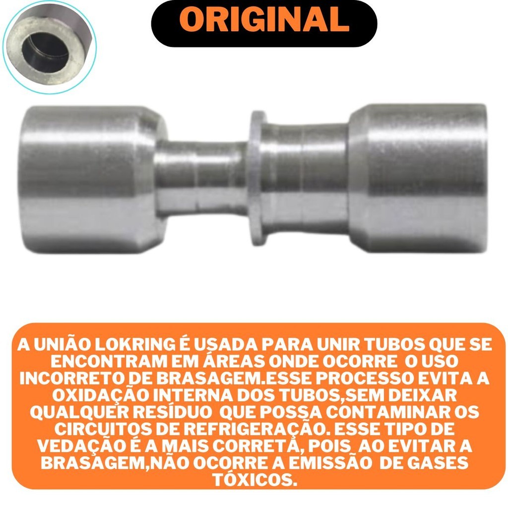 Junta Lokring Aluminio Anel União Tubos Sucção 5/16 X 1/4 Refrigerador Geladeira Freezer Brastemp Consul