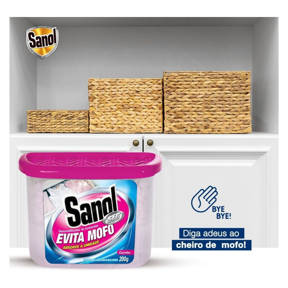Detalhes do Desumidificador Anti Mofo Evita Mofo 200G Sanol Sec Todas Fragrâncias