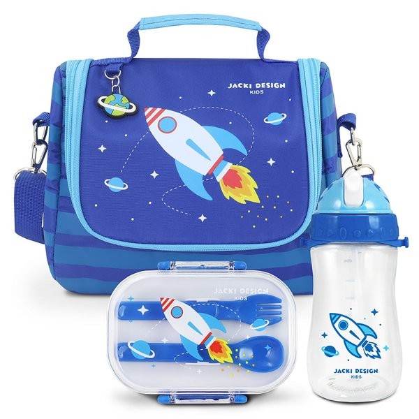 Kit Lancheira Térmica, Pote Marmita 400ml e Garrafa 460ml Infantil  - Jacki Design
