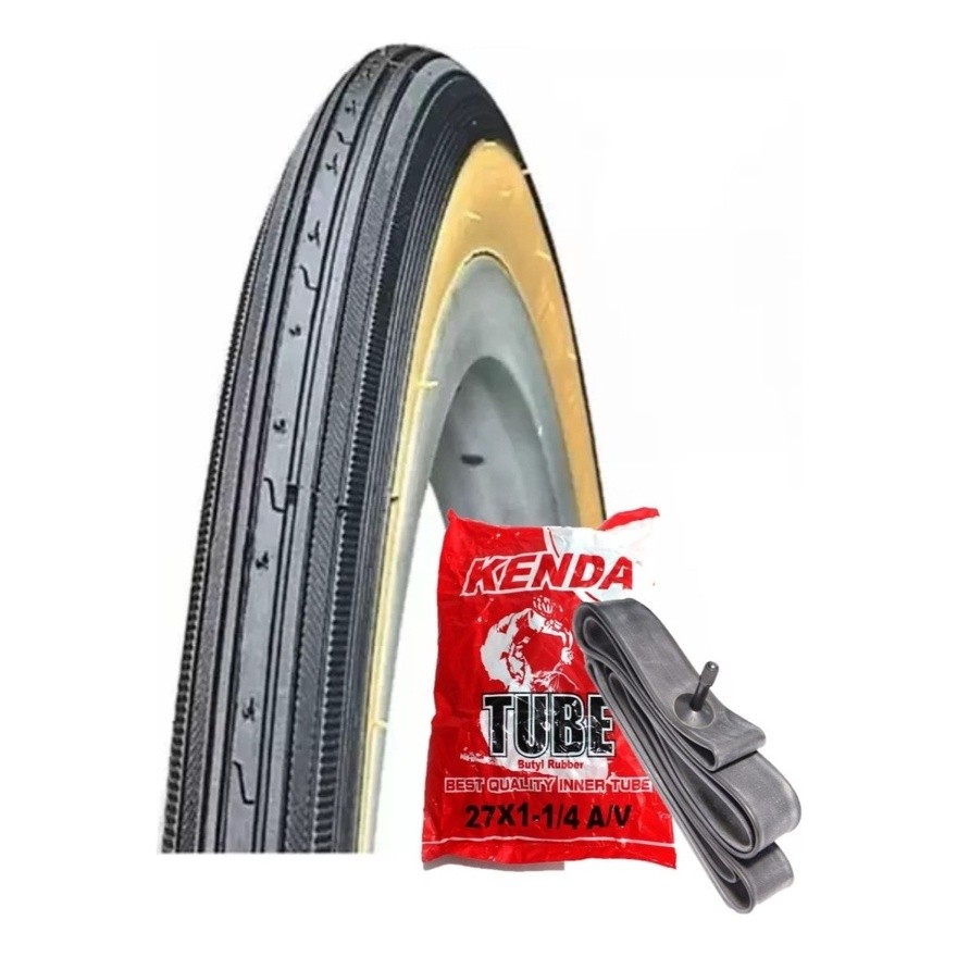Pneu Camara Bike Kenda 27x1.1/4 Caloi Monark 10 Faixa Bege em Oferta na Shopee