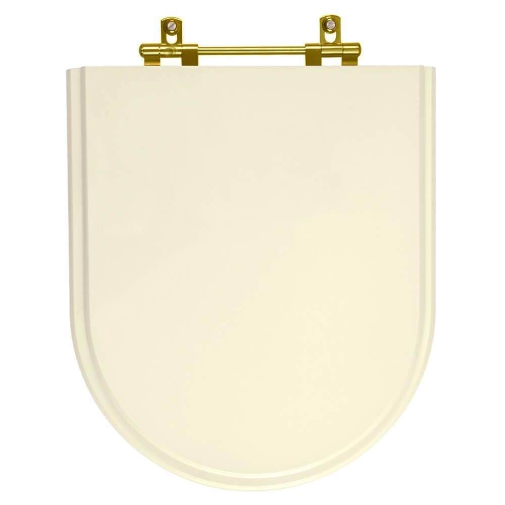 Tampa de Vaso Poliester Belle Epoque Creme para bacia Deca Com Ferragem Dourada