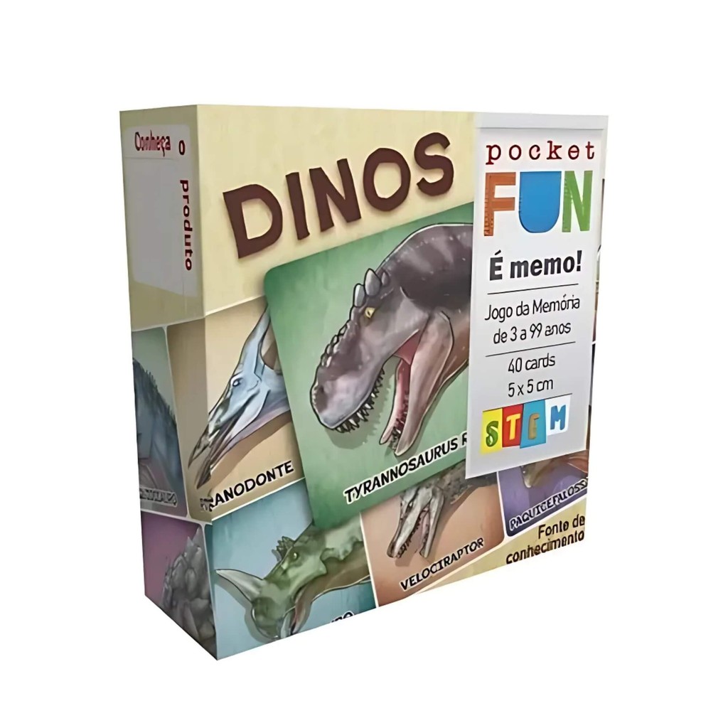 Jogo da Memória Stem Dinos Descubra os Nomes Científicos 40 Cartas Cooper Fun - 00135 em Oferta na Shopee