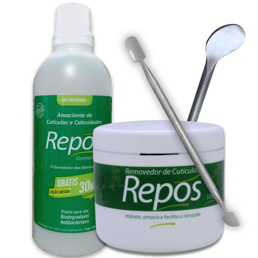 Kit Spa Dos Pés Amaciante Cutículas e Calosidades Espátula 222 e Espatula Dupla