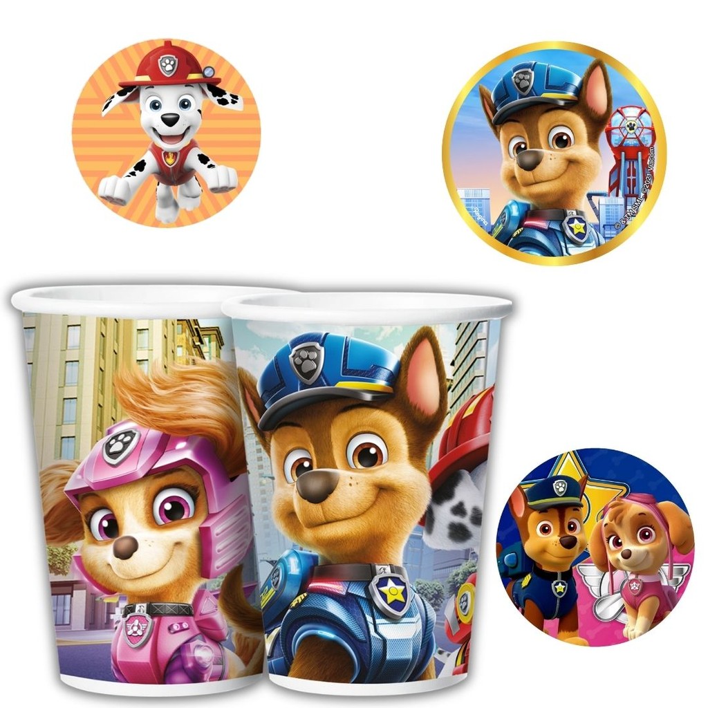 8 COPO PAPEL FESTA   PATRULHA CANINA 180ML REGINA - Home & Living