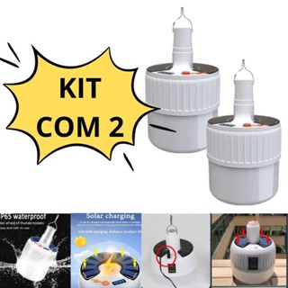 KIT COM 2 Luzes Solares Portáteis USB Lâmpadas Recarregáveis Pra Economia De Energia Adequada Camping Ar Livre MT085 (3) em Oferta na Shopee