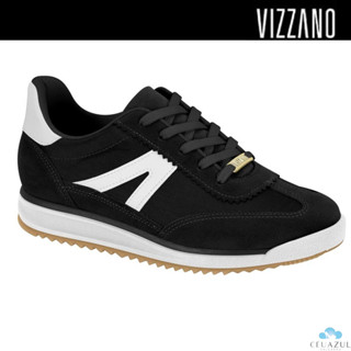 Tênis Feminino Vizzano Preto Detalhes Camurça Estiloso Confortável em Oferta na Shopee