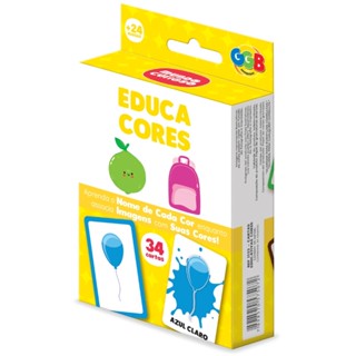 JOGO EDUCA CORES 34 CARTAS GGB BRINQUEDOS MESA IMAGENS REAL NOMES EDUCATIVO COR FAMÍLIA CRIANÇAS em Oferta na Shopee