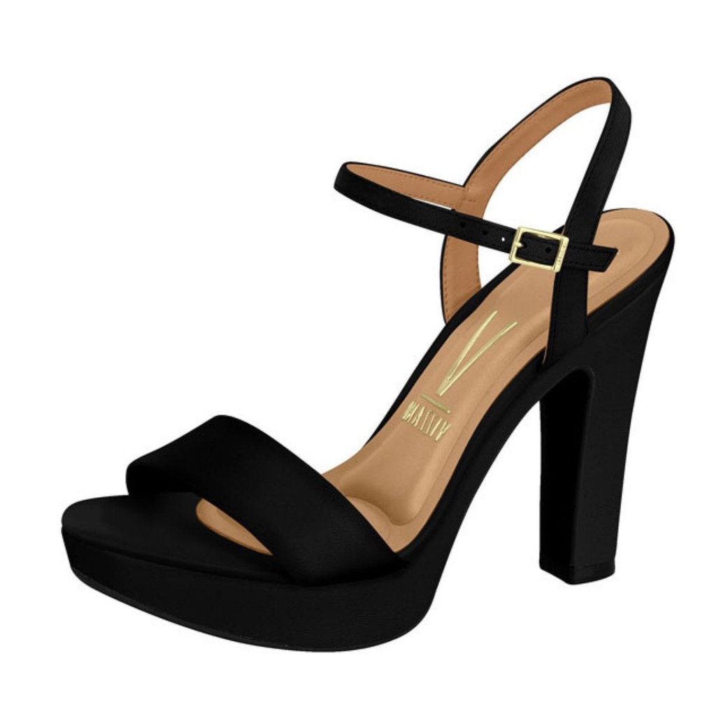 Sandália Feminina Vizzano Plataforma Meia Pata Pelica Preto