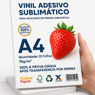 Vinil Sublimático Adesivo A4 20 Folhas A Prova D'água para Acrílico e plástico em Oferta na Shopee