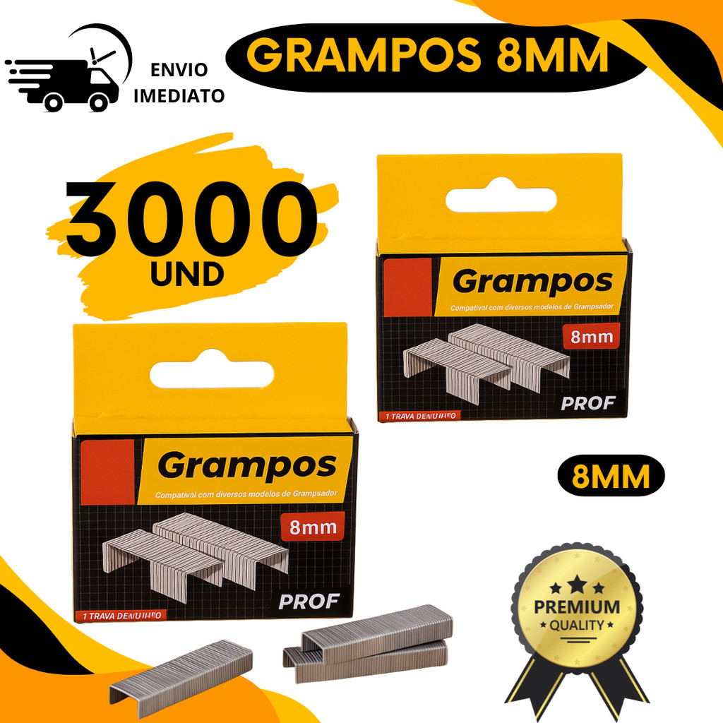 Kit 3000 Unidades De Grampo Para Grampeador De Tapeceiro Grampos Galvanizados Tapecaria