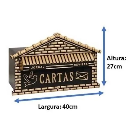 KIT: CAIXA DE CORREIO N 8 + VISOR DE AGUA + VISOR DE LUZ DOURADO