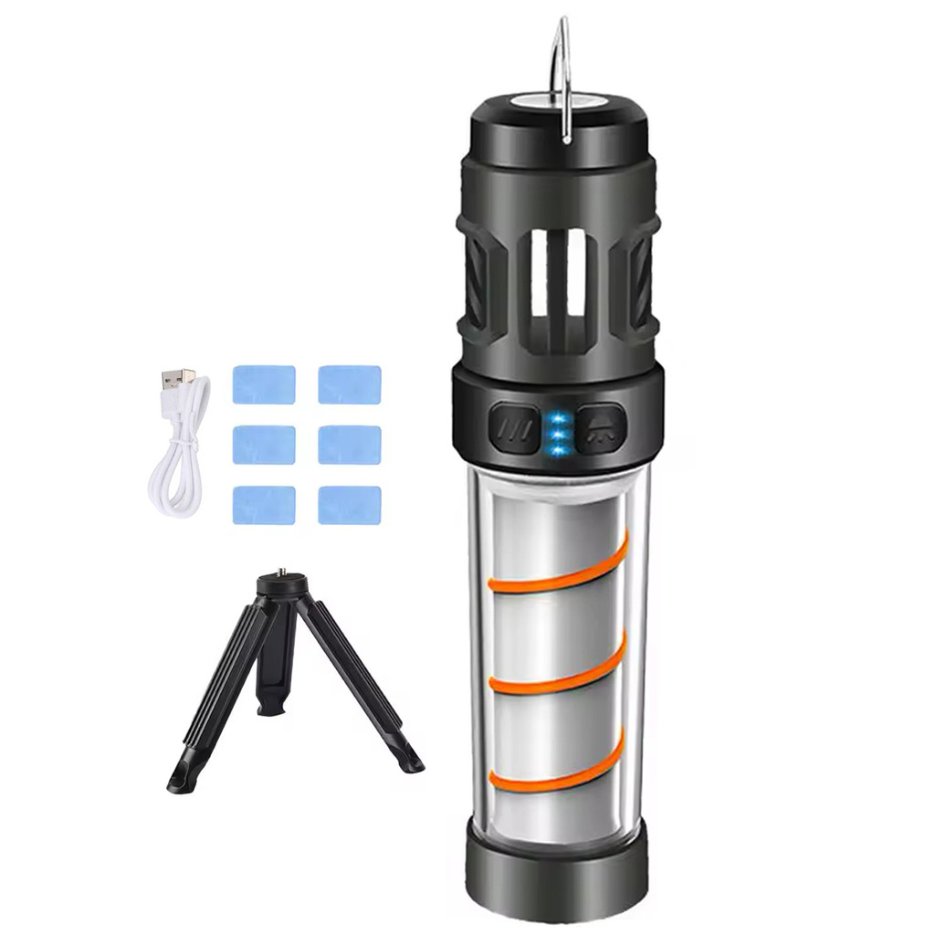 Lampada Repelente Afasta Inseto Mosquito Lanterna LED Tripe USB Bateria Recarregavel Ar Livre Lazer Pesca Acampamento