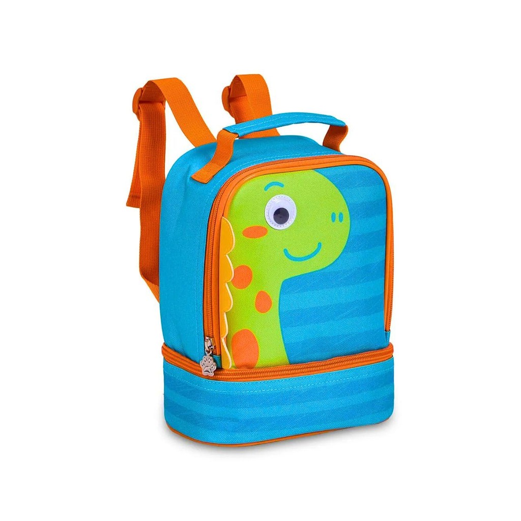Lancheira Térmico Masculina 02 Bolsos Dinossauro Pets - Clio Style - VERDE