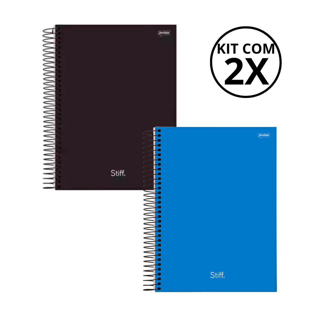 Kit Com 02 Cadernos Universitario 10 Matérias Stiff - Jandaia KIT 03 em Oferta na Shopee
