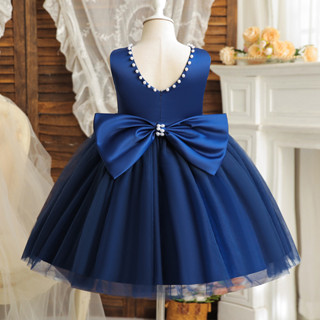 WFRV Crianças Menina 3-8 Verão Festa De Aniversário Elegante Princesa Vestido De Noite Grande Arco Pérola Chiffon Casame em Oferta na Shopee